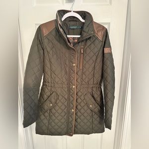 RALPH LAUREN Quilted Vegan Leather Contrast Coat Litchfield & Brown